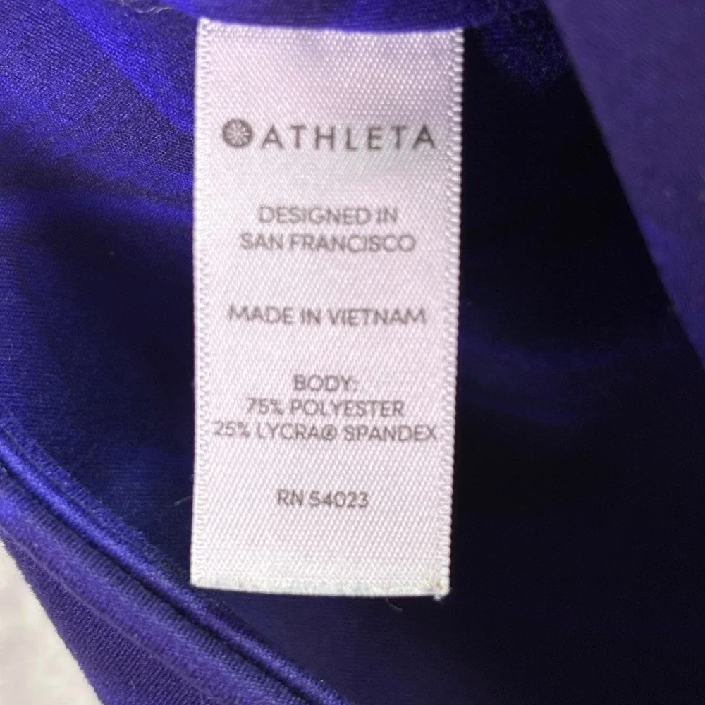Athleta Women Leggings‎ MP Purple Tropical Palm Print High Rise Crop 209943
